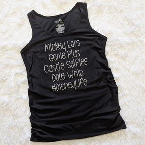NWOT Time and Tru Maternity Black Disney Life Tank Top Size Small